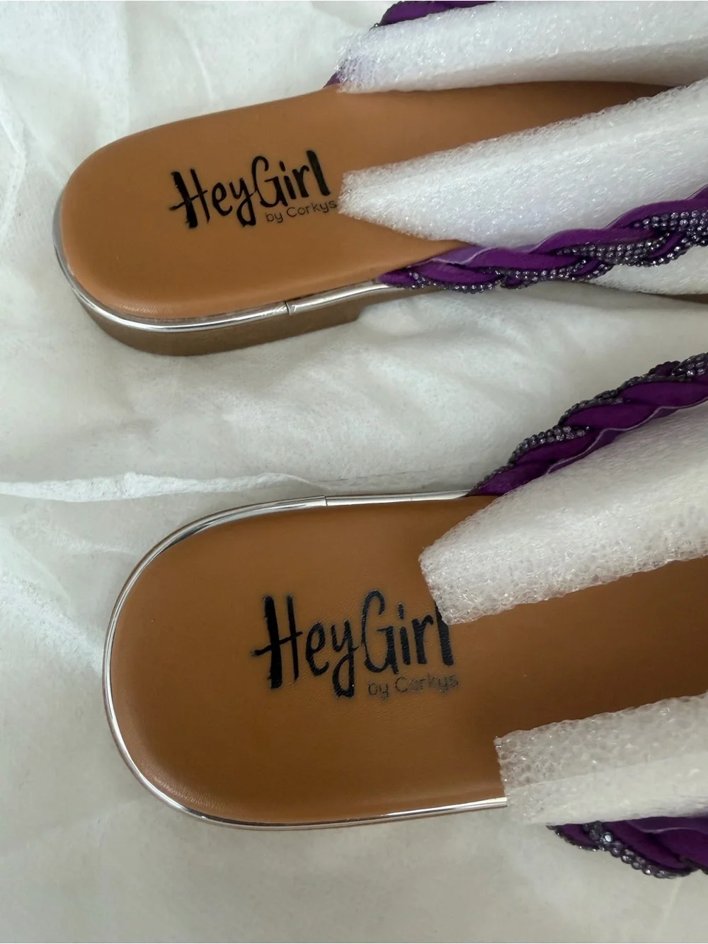 Hey Girl by Corkys Pizzazz Women’s Purple Sandals Size 7 Brand New Never Worn